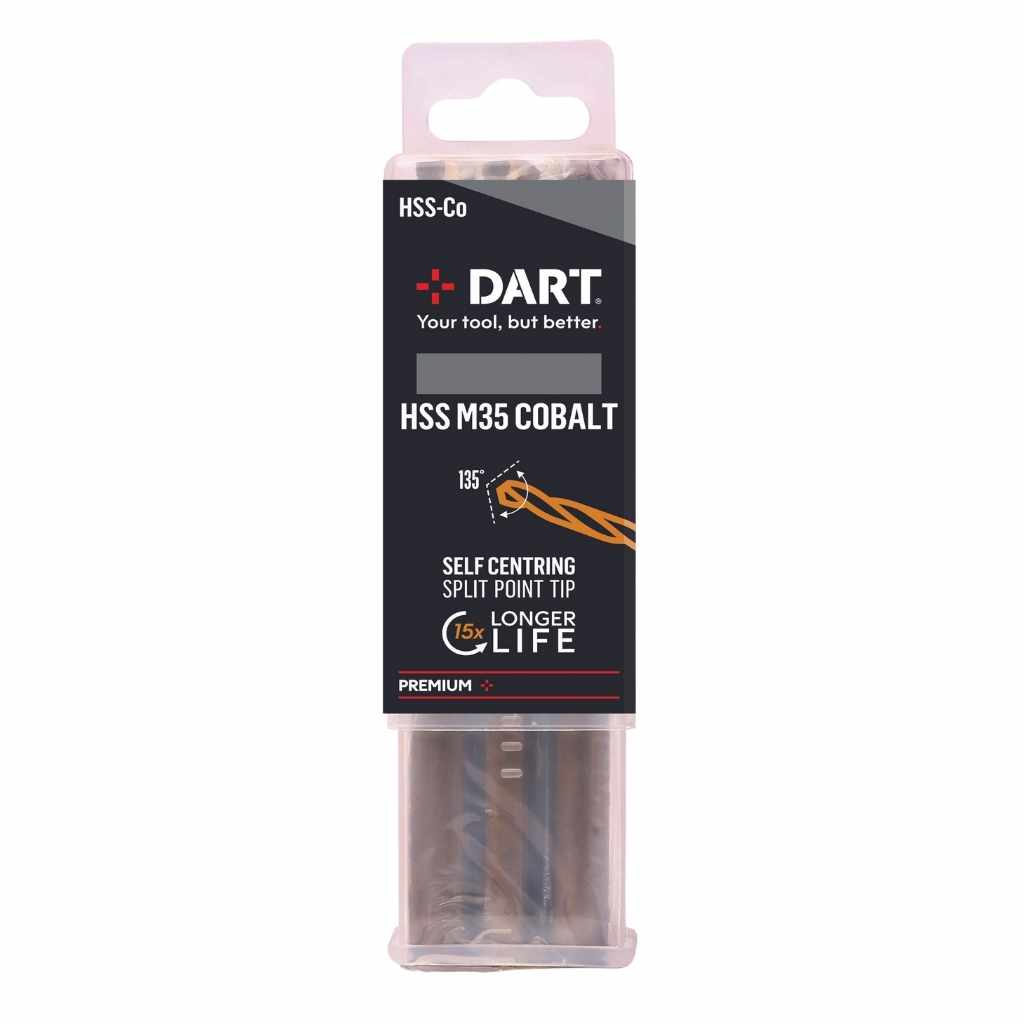 DART Premium 10mm HSS Cobalt Twist Drill Pk 5