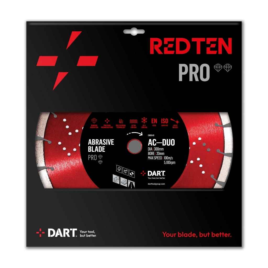 DART Red Ten PRO AS-10 Asphalt Dia Blade 300D x 20B