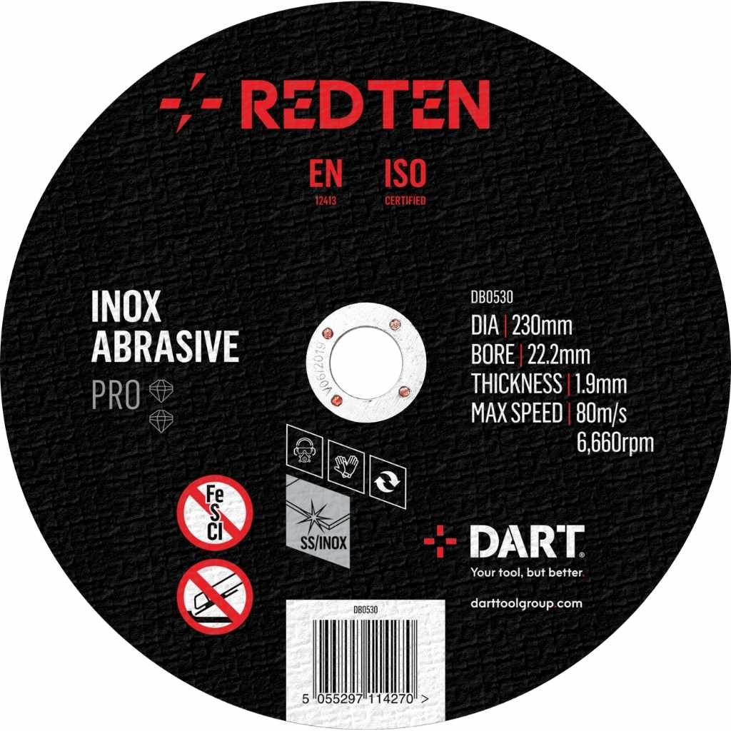 DART Red Ten SS/Inox 115mm Abrasive Disc - Pack 25
