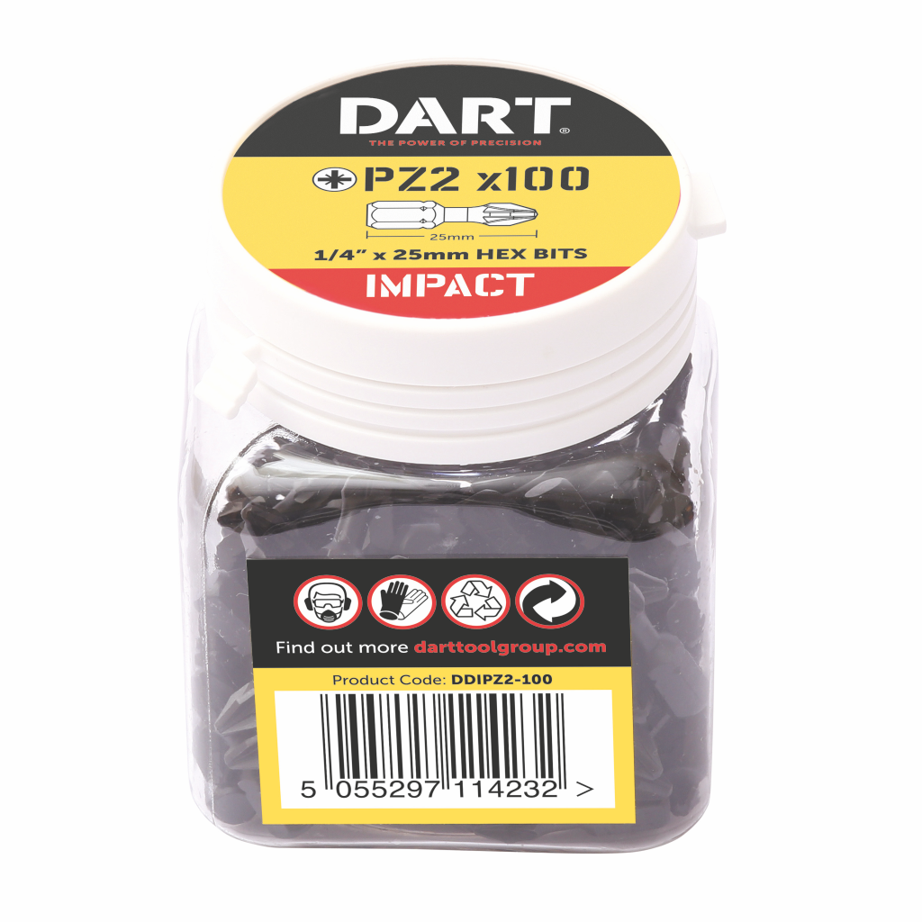 DART PZ2 25mm Impact Driver Bit - Pack 100