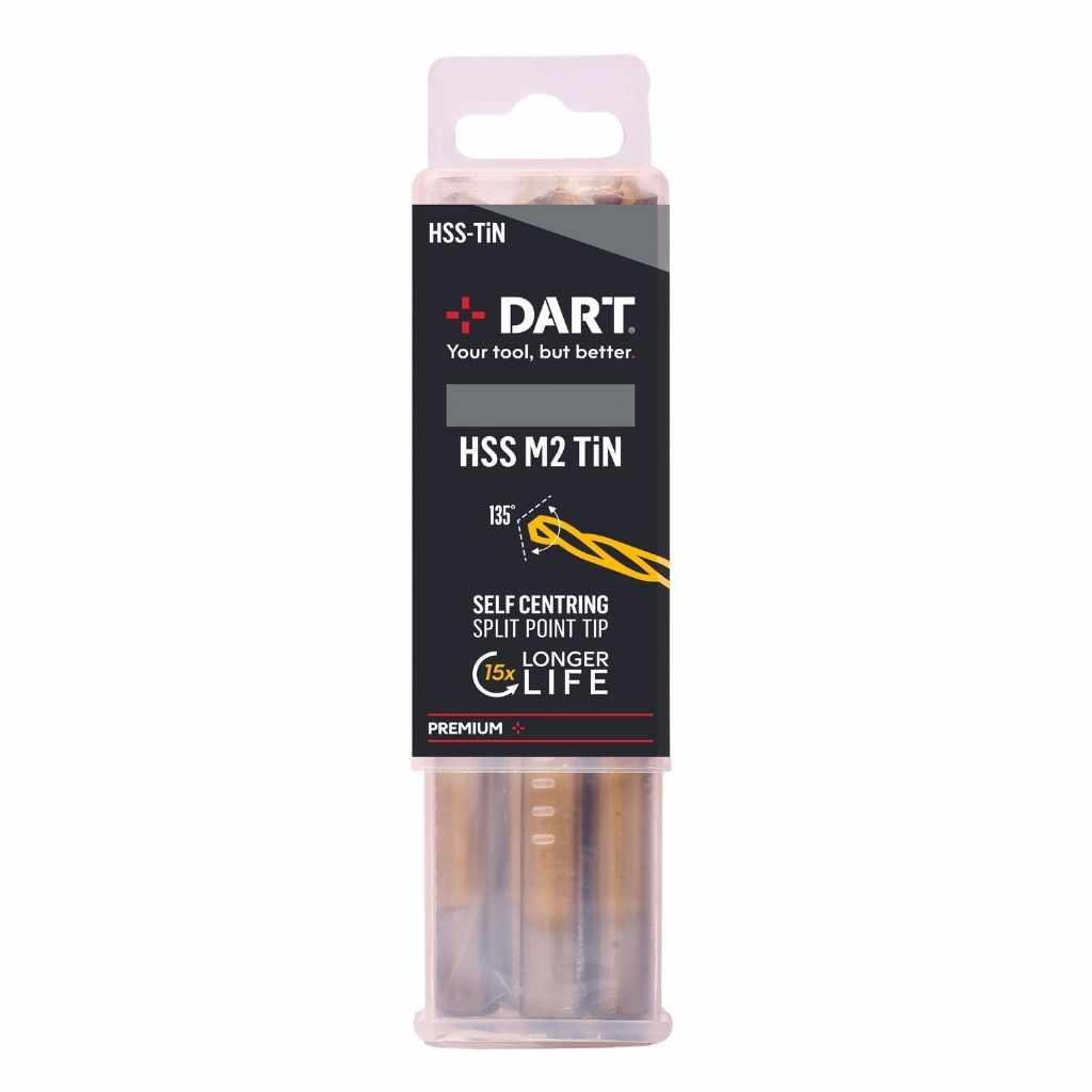 DART Premium 2.5mm HSS TiN Coated Twist Drill Pk 10