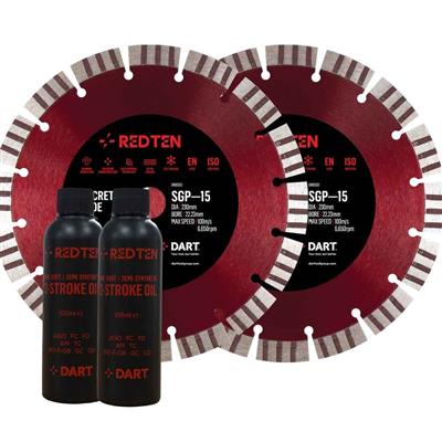 DART Red Ten SGP-15 300mm x 20B Twin Pack with oil