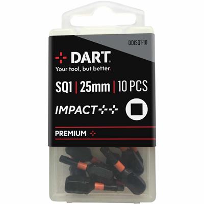 DART Square No.1 25mm Impact Driver Bit - Pack 10