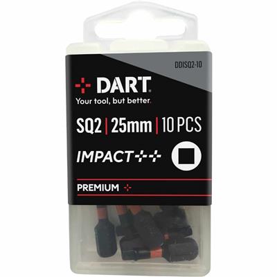 DART Square No.2 25mm Impact Driver Bit - Pack 10