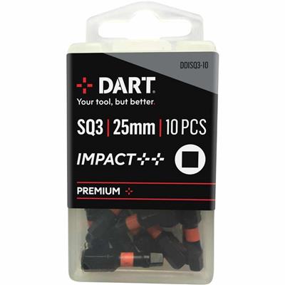DART Square No.3 25mm Impact Driver Bit - Pack 10